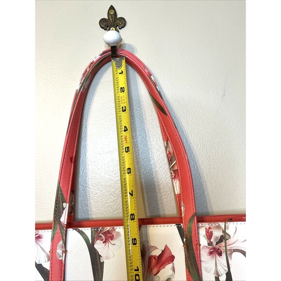 Ted Baker London The Icon Floral Print Large Size Tote Bag 13x13.5x4.5 inch Iris - Picture 12 of 16